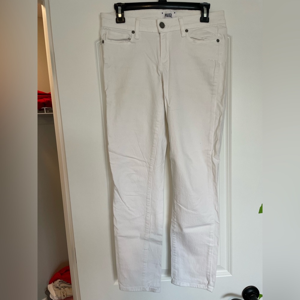 Paige denim white skinny jeans